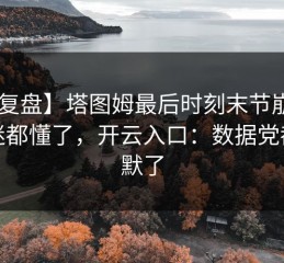 【复盘】塔图姆最后时刻末节崩盘，球迷都懂了，开云入口：数据党都沉默了