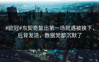 #欧冠#东契奇复出第一场就遇被换下，后背发凉，数据党都沉默了