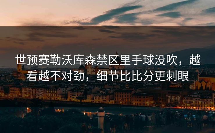 世预赛勒沃库森禁区里手球没吹，越看越不对劲，细节比比分更刺眼-第1张图片-开云体育平台官网 - 专业赛事首选
