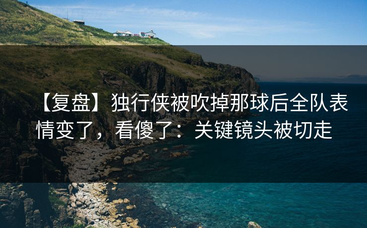 【复盘】独行侠被吹掉那球后全队表情变了，看傻了：关键镜头被切走-第1张图片-开云体育平台官网 - 专业赛事首选