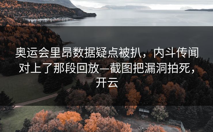 奥运会里昂数据疑点被扒，内斗传闻对上了那段回放—截图把漏洞拍死，开云-第1张图片-开云体育平台官网 - 专业赛事首选