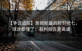 【争议追踪】詹姆斯最后时刻抢七，球迷都懂了：裁判报告更离谱