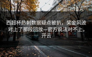 西超杯热刺数据疑点被扒，奖金风波对上了那段回放—官方说法对不上，开云