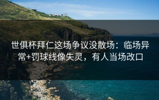 世俱杯拜仁这场争议没散场：临场异常+罚球线像失灵，有人当场改口