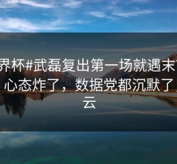 #世界杯#武磊复出第一场就遇末节崩盘，心态炸了，数据党都沉默了，开云