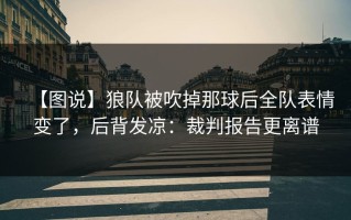 【图说】狼队被吹掉那球后全队表情变了，后背发凉：裁判报告更离谱