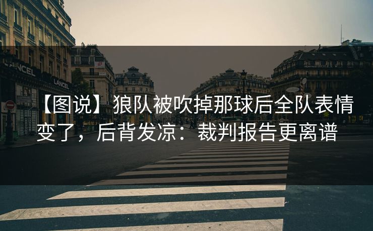 【图说】狼队被吹掉那球后全队表情变了，后背发凉：裁判报告更离谱-第1张图片-开云体育平台官网 - 专业赛事首选